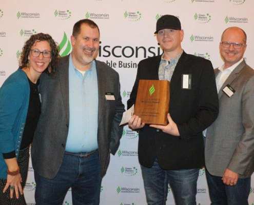 From left: Jessy Servi Ortiz Managing Director, Wisconsin Sustainable Business Council; David Farrell, N1C Co-Founder & CFO; Nate Ellsworth, N1C Co-Founder & CEO; Jeff Hansing, N1C President.
